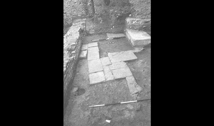 Statue base in the Roman forum at Lincoln