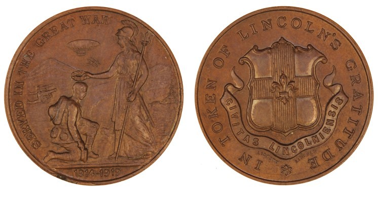 City of Lincoln World War One 'In Gratitude' medal