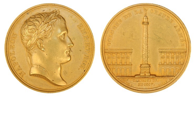 Napoleon Bonaparte 'Column of the Grand Armée' medal,  1805