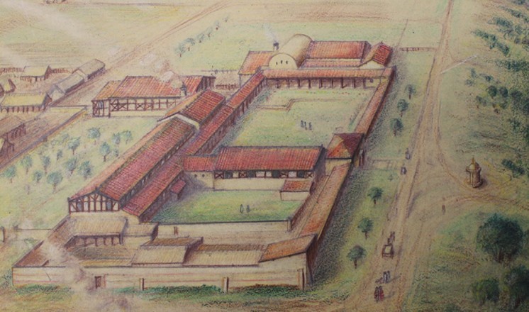 David Vale's reconstruction of the villa at Scampton (c) Estate of David Vale