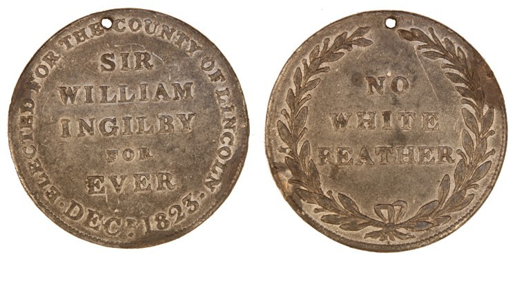 Sir William Ingibly Lincoln election medal, 1823